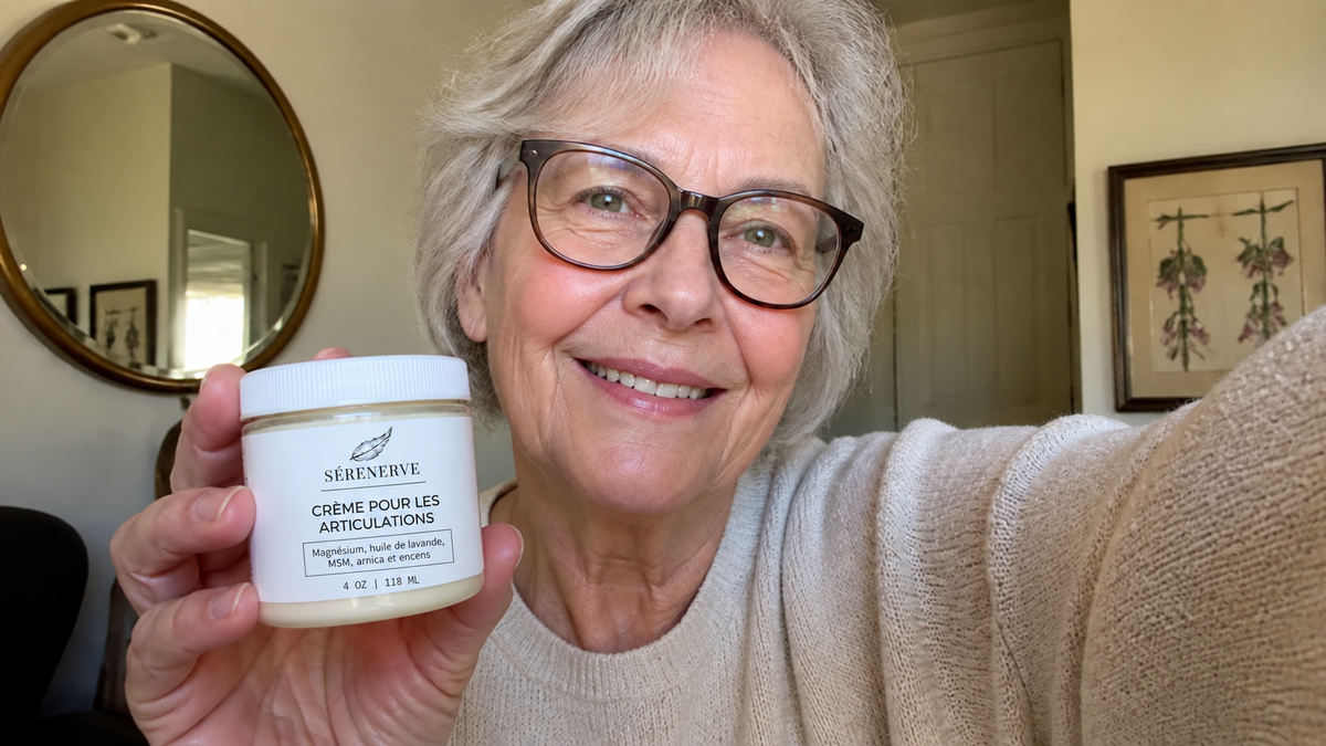 Cliente tenant la crème Sérenerve ™