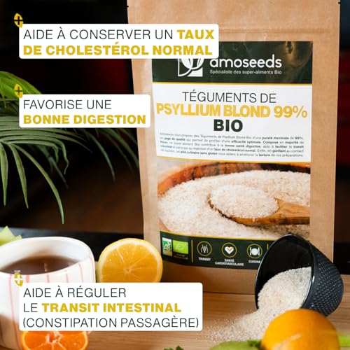 Transilia Psyllium Blond Bio 200 g – Pureté 99% | Transit & Digestion