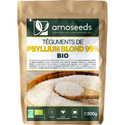 Transilia Psyllium Blond Bio 200 g – Pureté 99% | Transit & Digestion