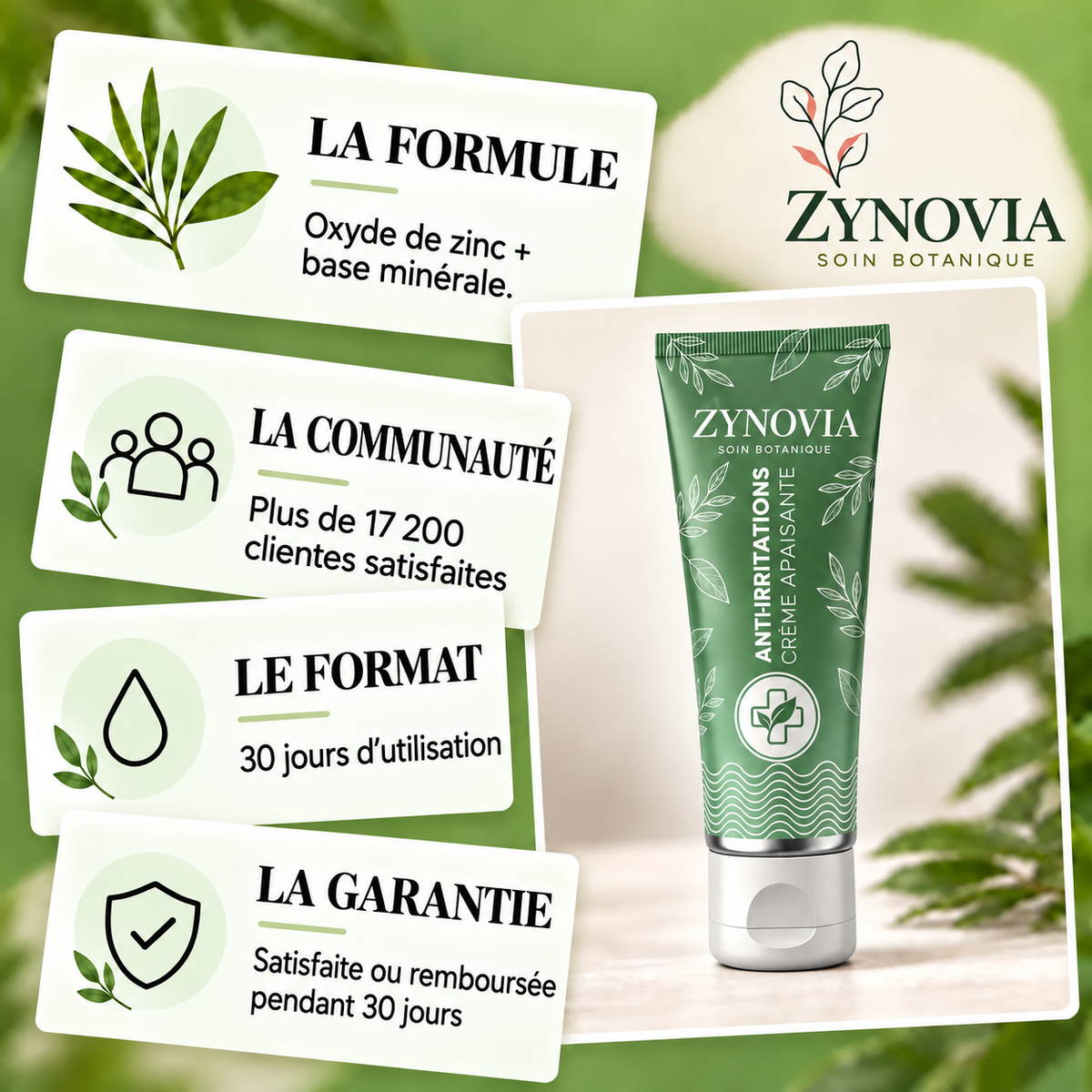 Zynovia ™- Crème apaisante pour l'irritation