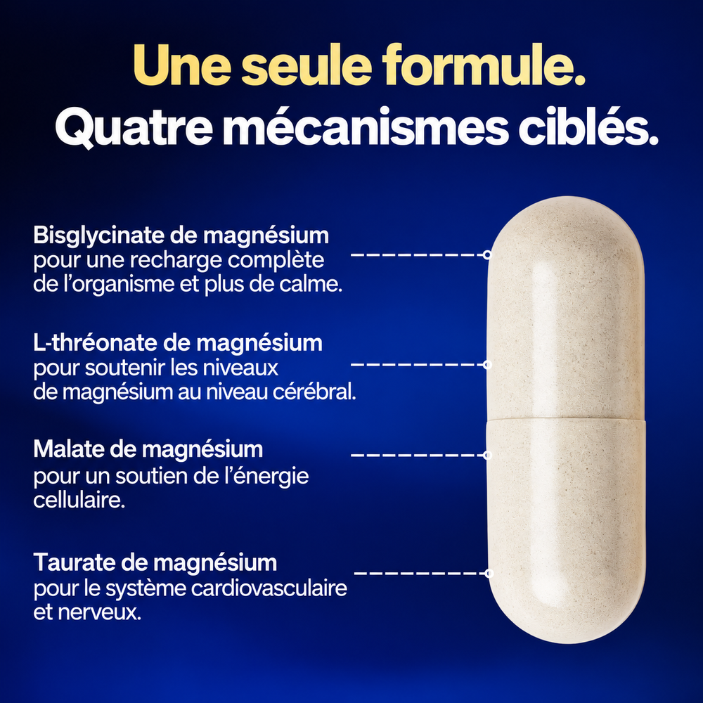 Une formule. Quatre mécanismes ciblés — Magnévia